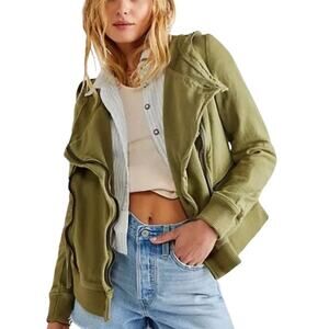 NWT Free People Carmen Moto Jacket Olive Large